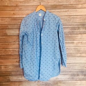 💕GAP small embroider pattern tunic chambray shirt